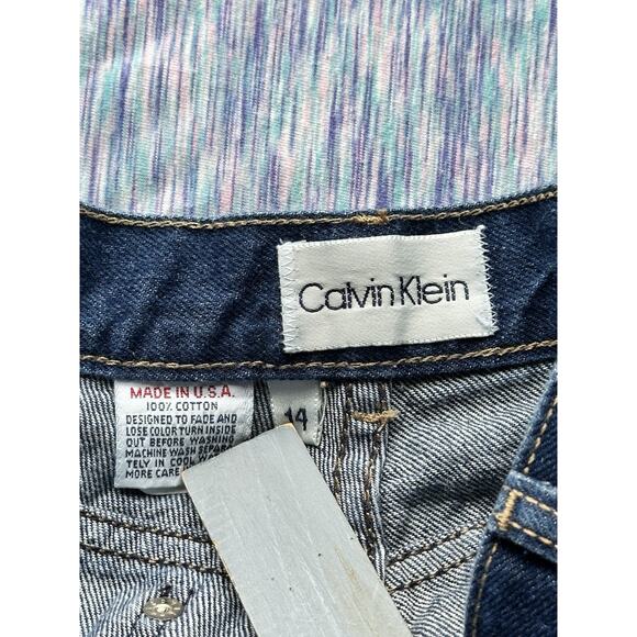 Calvin Klein Size 30x30 Vintage 14 Mod 10 80s Blue Jeans Straight Leg High Rise - Picture 3 of 11